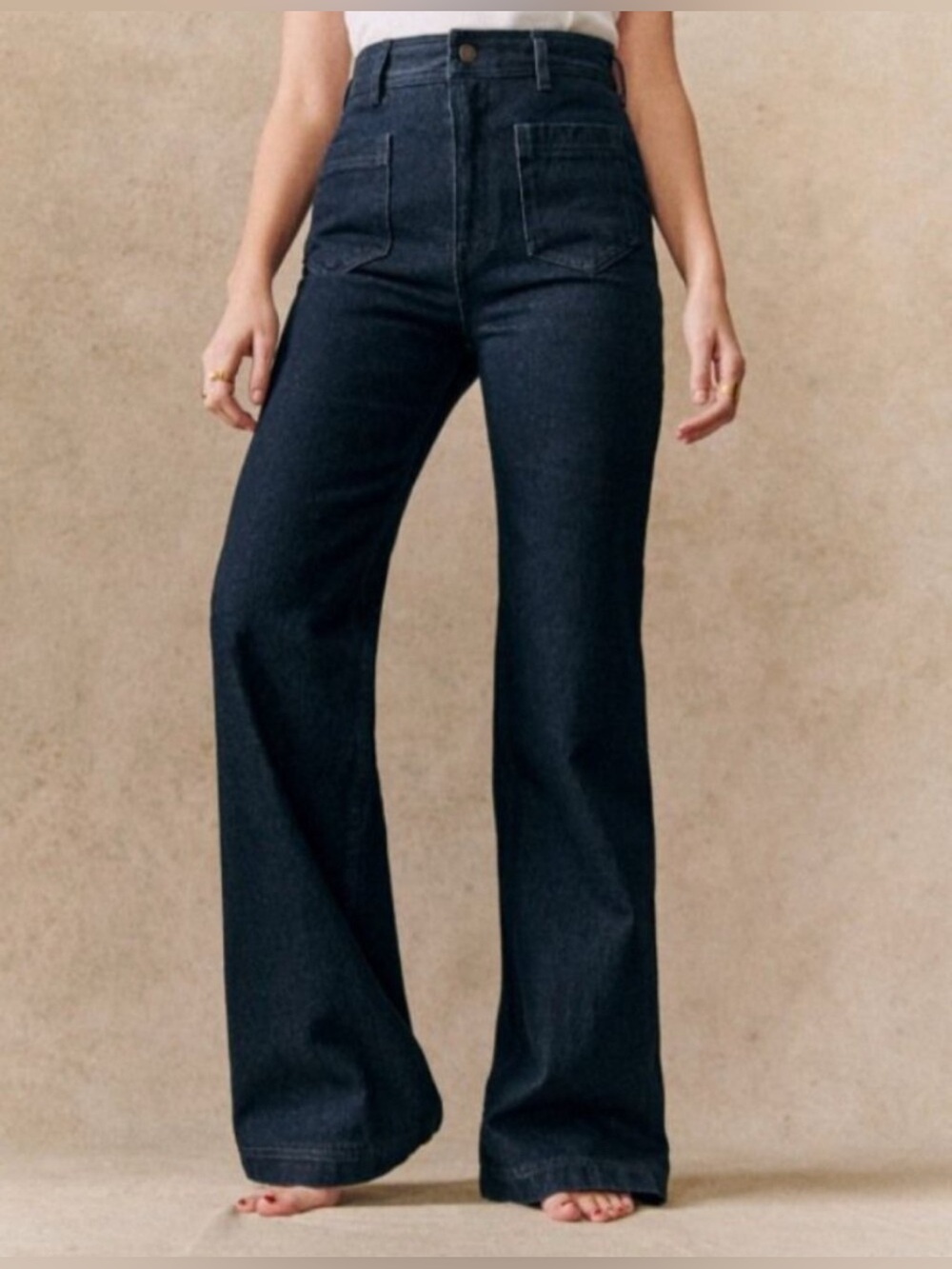 Sezane Le 70s Wide Leg Trousers Jeans